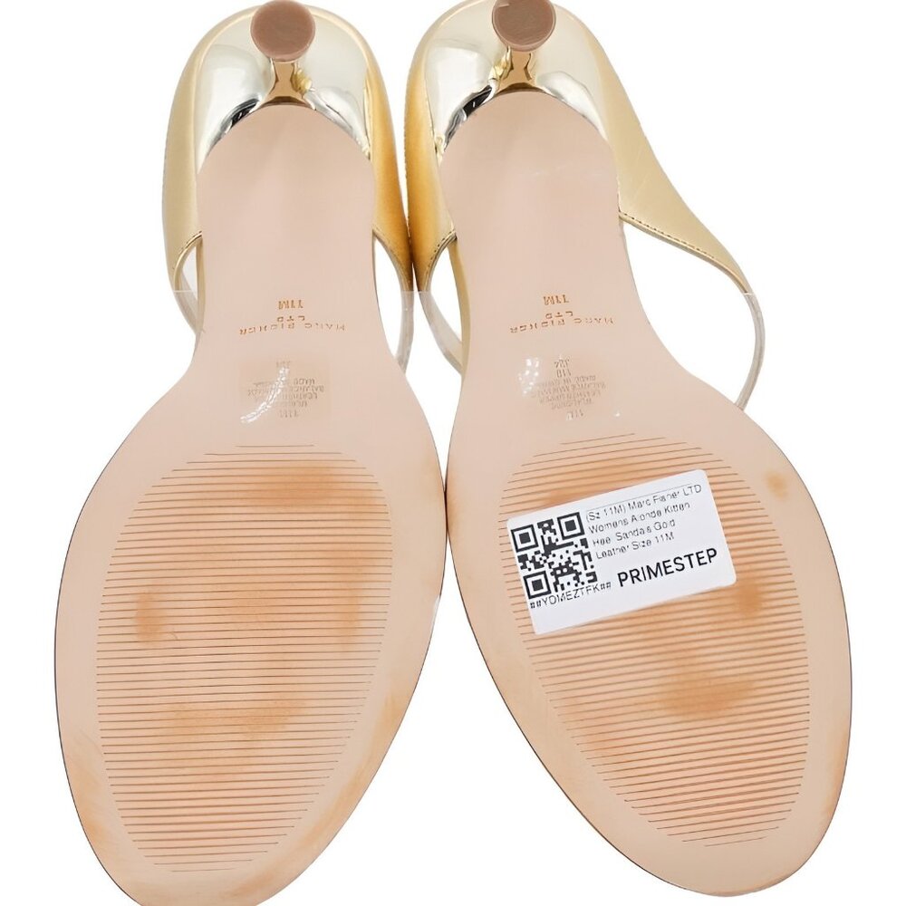 Marc Fisher LTD Alonde Kitten Heel Sandal Gold Women's US 11M - Picture 6 of 6